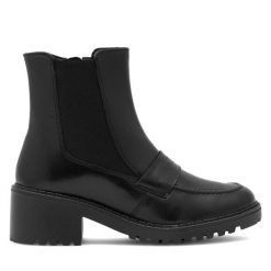 Botki Sergio Bardi. Czarne botki damskie Sergio Bardi, bez obcasa, na słupku, bez zapięcia. Za 174.99 zł.