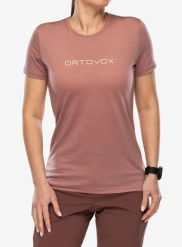 Koszulka merino damska Ortovox 150 Cool Brand TS. Czerwone t-shirty damskie ORTOVOX, l, bez wzorów, z lyocellu, klasyczne, bez kołnierzyka. Za 395.99 zł.