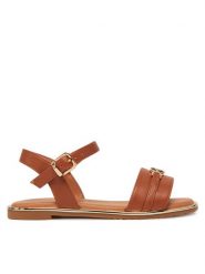 Tommy Hilfiger Sandały T3A2-33778-0326 M Brązowy. Brązowe sandały dziewczęce Tommy Hilfiger, ze skóry, bez zapięcia. Za 189.99 zł.