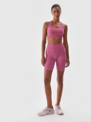 4F Legginsy kolarki treningowe damskie - fioletowe XS/S. Czerwone legginsy damskie 4f, s, bez wzorów, z dzianiny, z podwyższonym stanem, krótkie, na fitness i siłownię. W wyprzedaży za 69.99 zł.
