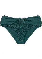 Figi panty z poliamidu z recyklingu. Zielone figi damskie bonprix, bez wzorów, z bawełny. Za 34.99 zł.