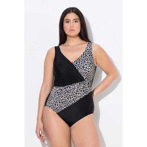 Damskie Kostium kąpielowy drapowanie miękkie miseczki. Czarne kostiumy jednoczęściowe damskie Ulla Popken, plus size, bez wzorów, z elastanu, sportowe, plus size. Za 279.99 zł.