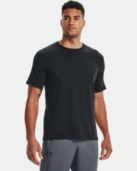 Męska Koszulka Sportowa. Czarne koszulki sportowe męskie Under Armour, m, bez wzorów, z bawełny, bez kołnierzyka, bez ramiączek. Za 141.00 zł.