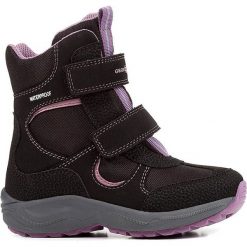 Botki zimowe "New Alaska" w kolorze czarnym. Botki dziewczęce Geox Kids, z gumy. W wyprzedaży za 195.95 zł.