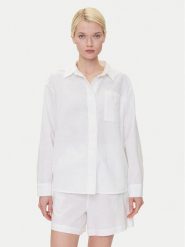 Mustang Koszula Willow 1016575 Biały Relaxed Fit. Białe bluzki damskie Mustang, bez wzorów, z bawełny, bez kołnierzyka, bez ramiączek. Za 189.99 zł.