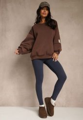 Granatowe Legginsy High Waist z Szeroką Gumką w Talii Aithala. Niebieskie legginsy damskie Renee, l, bez wzorów, z dzianiny. Za 69.99 zł.