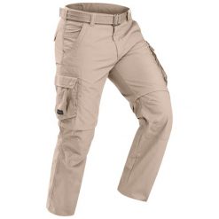 Spodnie trekkingowe męskie Forclaz Travel 500 Modul. Brązowe spodnie sportowe męskie FORCLAZ, l, bez wzorów, z bawełny, trekkingowe. W wyprzedaży za 129.99 zł.