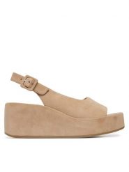 HÖGL Sandały 1-102512 Brązowy. Brązowe sandały damskie HÖGL, bez wzorów, ze skóry, bez obcasa, na koturnie, bez zapięcia. Za 739.99 zł.