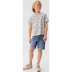 Mango Kids - T-shirt dziecięcy Stamp 110-164 cm. Szare t-shirty dla chłopców Mango Kids, bez wzorów, z bawełny, bez ramiączek. Za 25.90 zł.