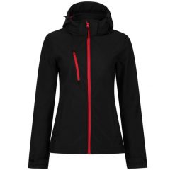 Kurtka Damska Venturer 3 Layer Hooded Soft Shell Jacket. Czarne kurtki sportowe damskie Regatta, xl, bez wzorów, bez kaptura, trekkingowe. Za 199.99 zł.