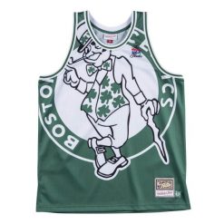 Jersey Boston Celtics big face celtics. Zielone koszulki sportowe męskie Mitchell & Ness, bez wzorów, z jersey, bez kołnierzyka, bez ramiączek, do koszykówki. Za 357.50 zł.