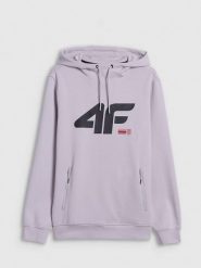 4F Bluza dresowa regular z kapturem męska - szara L. Szare bluzy męskie 4f, l, bez wzorów, z dresówki, z kapturem. Za 189.99 zł.