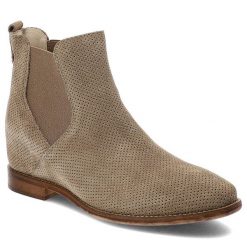 Beżowe Botki Gamis Modne Obuwie Damskie. Brązowe botki damskie GAMIS, na wiosnę, z materiału, bez obcasa, na obcasie, bez zapięcia. Za 319.00 zł.