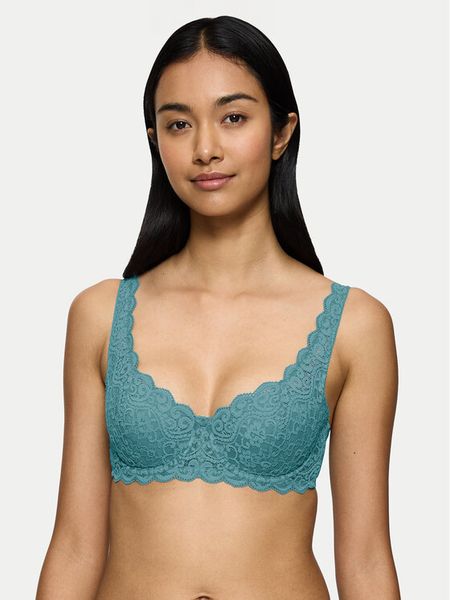 Triumph Biustonosz z fiszbiną Amourette 10209584 Turkusowy. Niebieskie biustonosze Triumph, bez wzorów, z syntetyku. Za 89.00 zł.