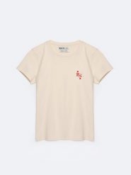 Koszulka damska z haftem na piersi kremowa Imeralda 102. Białe t-shirty damskie Big Star, l, bez wzorów, z bawełny, retro, bez kołnierzyka. W wyprzedaży za 29.99 zł.