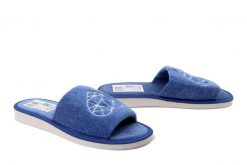 METEOR 044 Zuza niebieski, kapcie damskie. Niebieskie kapcie damskie Meteor, bez wzorów. Za 44.99 zł.
