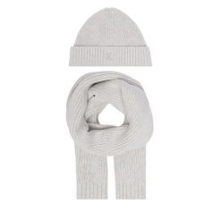 Zestaw szalik i czapka Calvin Klein Jeans. Szare czapki i kapelusze damskie Calvin Klein Jeans, bez wzorów, z jeansu. Za 209.99 zł.