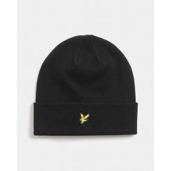 Czapka męska Lyle & Scott z wełny merino i bawełny. Czarne czapki i kapelusze męskie LYLE AND SCOTT, bez wzorów, z bawełny. Za 152.00 zł.
