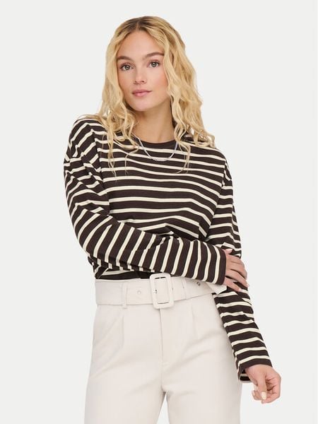 ONLY Bluzka New Soph 15337134 Brązowy Regular Fit. Brązowe bluzki damskie Only, xl, bez wzorów, z bawełny, bez kołnierzyka, bez ramiączek. Za 82.99 zł.