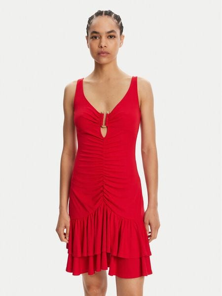 Just Cavalli Sukienka codzienna 78PAO907 Czerwony Slim Fit. Czerwone sukienki damskie Just Cavalli, na co dzień, bez wzorów, z syntetyku, bez kołnierzyka, bez ramiączek, proste. Za 789.00 zł.