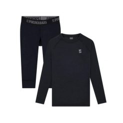 Koszulka z wełny merynosów termoutwardzalna – damska – koszula + legginsy 3/4. Czarne koszule damskie POEDERBAAS, bez wzorów, z wełny, sportowe, bez kołnierzyka, bez ramiączek. W wyprzedaży za 438.12 zł.