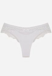 Białe Majtki Typu Stringi z Koronką Nedareanes. Białe stringi damskie Born2be, l, bez wzorów, z koronki. Za 12.99 zł.