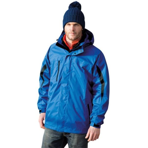 Kurtka Męska Journey 3 W 1. Czarne kurtki męskie RESULT, l, bez wzorów, z materiału, z kapturem. Za 429.99 zł.