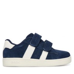 Sneakersy Geox. Niebieskie trampki i tenisówki chłopięce Geox, bez wzorów, bez zapięcia. Za 249.99 zł.