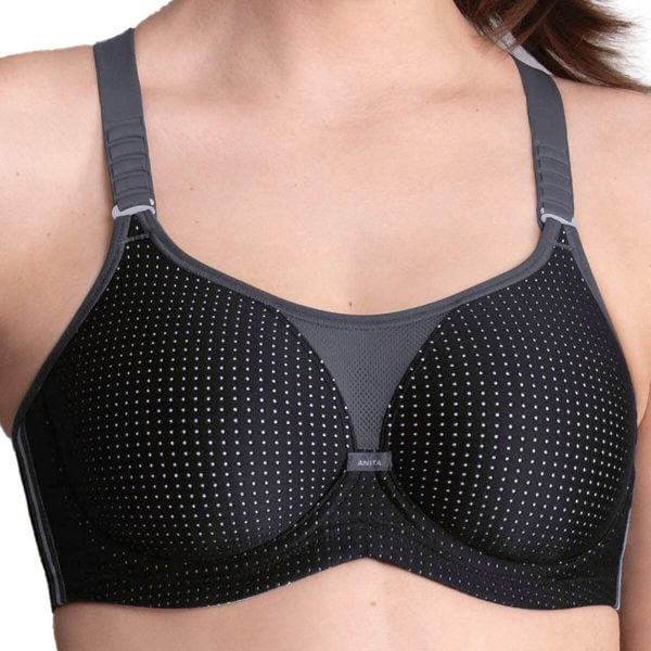 Stanik do biegania Performance WireX z wysoki poziomem podtrzymywania. Czarne biustonosze ANITA ACTIVE, bez wzorów, z elastanu. Za 405.00 zł.