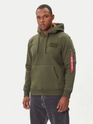 Alpha Industries Bluza Red Stripe 178314 Zielony Regular Fit. Zielone bluzy męskie Alpha Industries, m, bez wzorów, z bawełny, bez kaptura. Za 259.99 zł.