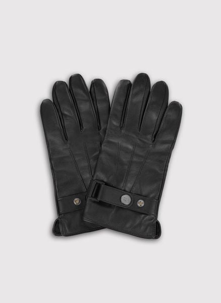 PAKO LORENTE - Czarne rękawiczki męskie z regulacją. Czarne rękawiczki męskie Pako Lorente, bez wzorów, z poliesteru. Za 139.99 zł.