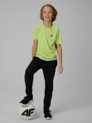 4F Spodnie sportowe szybkoschnące chłopięce - czarne 122/128 (6-8 lat). Czarne spodnie sportowe dla chłopców 4f, bez wzorów, sportowe. Za 129.99 zł.