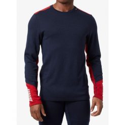 Bluza termoaktywna męska Helly Hansen LIFA Merino Midweight Crew. Niebieskie bluzy męskie Helly Hansen, m, bez wzorów, z wełny, bez kaptura. Za 365.00 zł.
