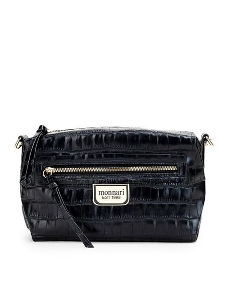 Monnari Torebka TORIMP0-24J-BAG4470-KM20D000 Czarny. Czarne listonoszki damskie Monnari, bez wzorów, ze skóry, bez dodatków. Za 119.99 zł.
