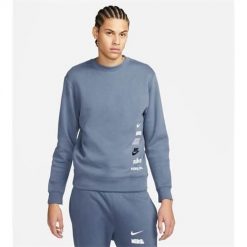 Bluzy sportowa męska Nike Nk Club + Bb. Niebieskie bluzy męskie Nike, l, bez wzorów, bez kaptura. Za 407.00 zł.