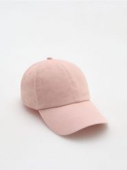 Czapka z daszkiem - pastelowy róż. Czerwone czapki i kapelusze damskie Reserved, bez wzorów. Za 59.99 zł.