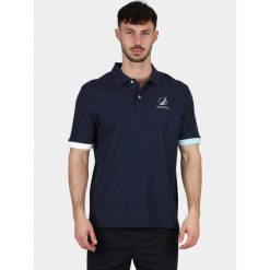 Koszulka polo męska Nautica Pascal. Niebieskie koszulki polo męskie Nautica, m, bez wzorów, bez kołnierzyka, bez ramiączek, żeglarskie. Za 399.00 zł.