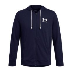 Bluza z kapturem i zamkiem błyskawicznym Under Armour Rival Terry. Białe bluzy męskie Under Armour, m, bez wzorów, z bawełny, z kapturem, do biegania. Za 312.50 zł.