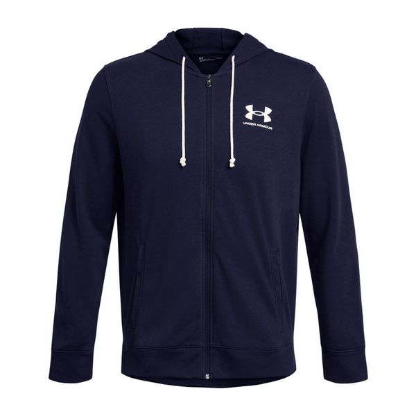 Bluza z kapturem i zamkiem błyskawicznym Under Armour Rival Terry. Białe bluzy męskie Under Armour, m, bez wzorów, z bawełny, z kapturem, do biegania. Za 312.50 zł.