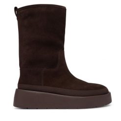 Śniegowce Calvin Klein. Brązowe śniegowce i trapery damskie Calvin Klein. Za 749.99 zł.