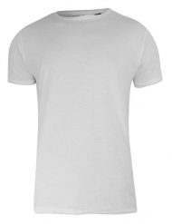 T-Shirt (Koszulka) Biały Bez Nadruku, Okrągły Dekolt, Postrzępione Brzegi -BRAVE SOUL- Męski. Białe t-shirty męskie Brave Soul, l, bez wzorów, z bawełny, casualowe, bez kołnierzyka. Za 45.00 zł.