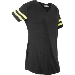 Shirt sportowy, krótki rękaw, z kolekcji Maite Kelly bonprix czarny melanż. Czarne bluzki damskie bonprix, bez wzorów, bez kołnierzyka, bez ramiączek. Za 54.99 zł.
