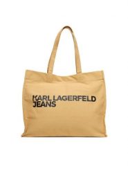 Karl Lagerfeld Jeans Torebka A1W50002 Beżowy. Brązowe torebki do ręki damskie Karl Lagerfeld Jeans, bez wzorów, z jeansu, bez dodatków. Za 189.99 zł.