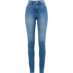 "Dżinsy Slim Fit ""super-stretch"", high waist". Czarne jeansy damskie bonprix, z podwyższonym stanem. Za 129.99 zł.