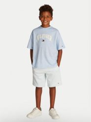 Tommy Hilfiger T-Shirt Varsity KB0KB09533 D Błękitny Regular Fit. Niebieskie t-shirty dla chłopców Tommy Hilfiger, bez wzorów, z bawełny, bez ramiączek. Za 99.99 zł.