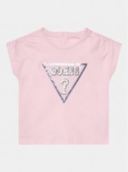 Guess T-Shirt K4GI11 K6YW4 Różowy Regular Fit. Czerwone t-shirty i topy dla dziewczynek Guess, z aplikacjami, z bawełny, bez ramiączek. Za 109.99 zł.