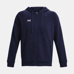 Męska bluza z kapturem fitness Under Armour Rival Fleece. Zielone bluzy męskie Under Armour, m, bez wzorów, z kapturem, na fitness i siłownię. Za 283.00 zł.