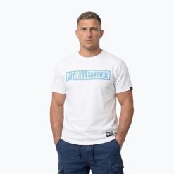 Koszulka męska Pitbull Eighty Nine Dog. Białe koszulki sportowe męskie PITBULL, m, bez wzorów, z bawełny, bez kołnierzyka, bez ramiączek. Za 94.99 zł.