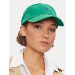 Czapka z daszkiem Polo Ralph Lauren. Zielone czapki i kapelusze damskie Polo Ralph Lauren, bez wzorów. Za 199.99 zł.