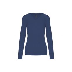 Damski sweter v-neck Kariban. Fioletowe swetry damskie KARIBAN, na zimę, bez wzorów, bez kołnierzyka, bez ramiączek, bez kaptura. Za 185.00 zł.